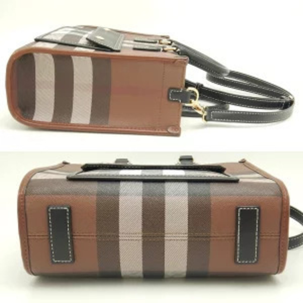 Burberry canvas bag leather Freya Tote brown - Picture 4 of 9